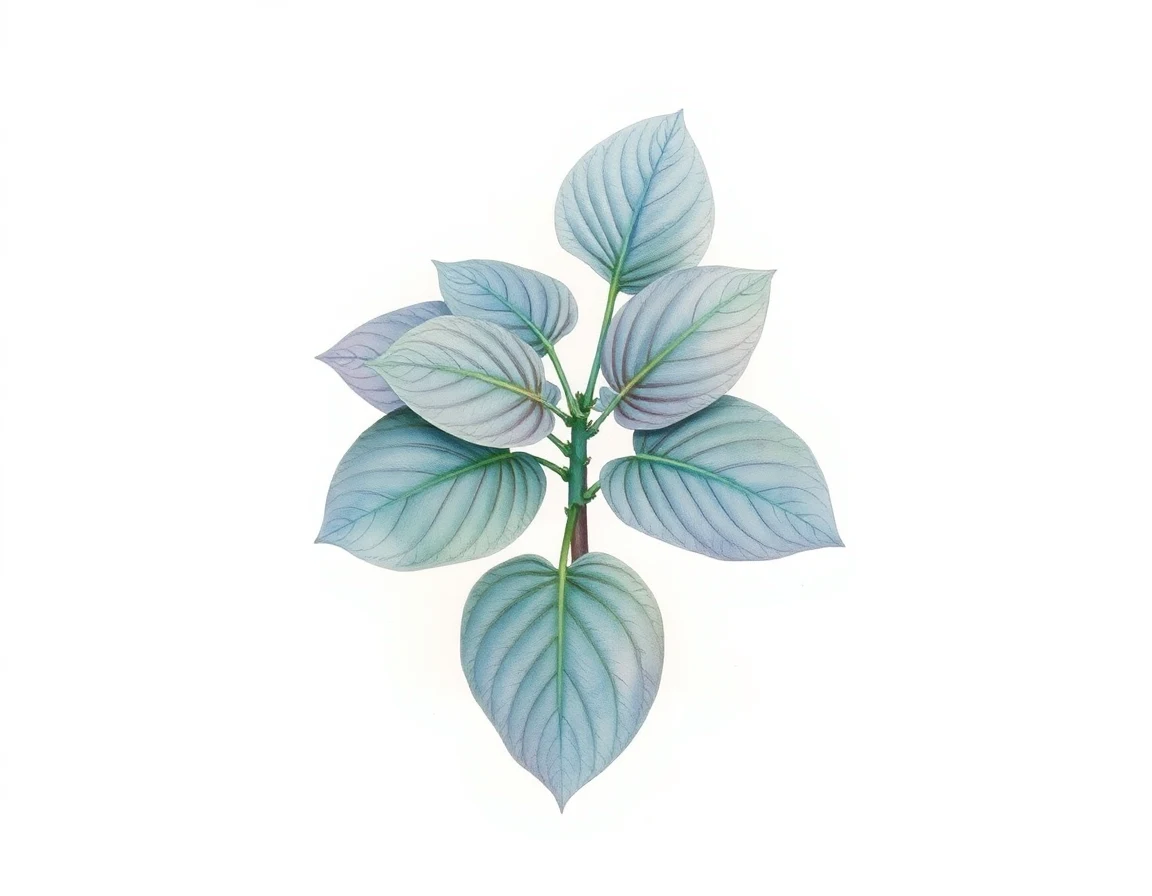 Watercolor illustration of Hosta 'PeeDee Picotee'
