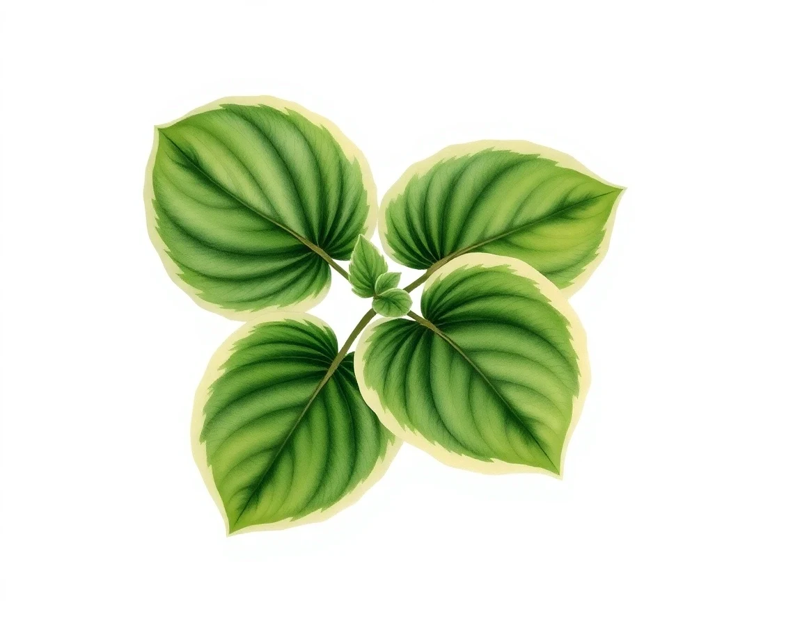 Watercolor illustration of Hosta 'PeeDee Spring Fever'