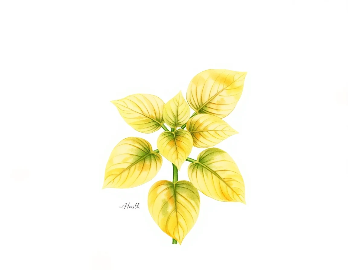 Watercolor illustration of Hosta 'PeeDee Treasure'