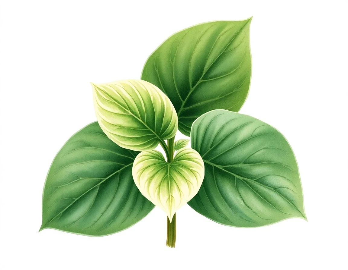 Watercolor illustration of Hosta 'Peepshow'