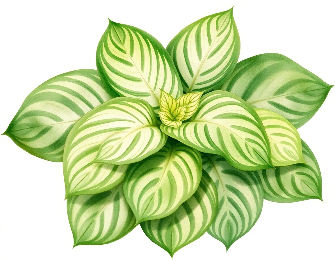 Watercolor illustration of Hosta 'Peerless'