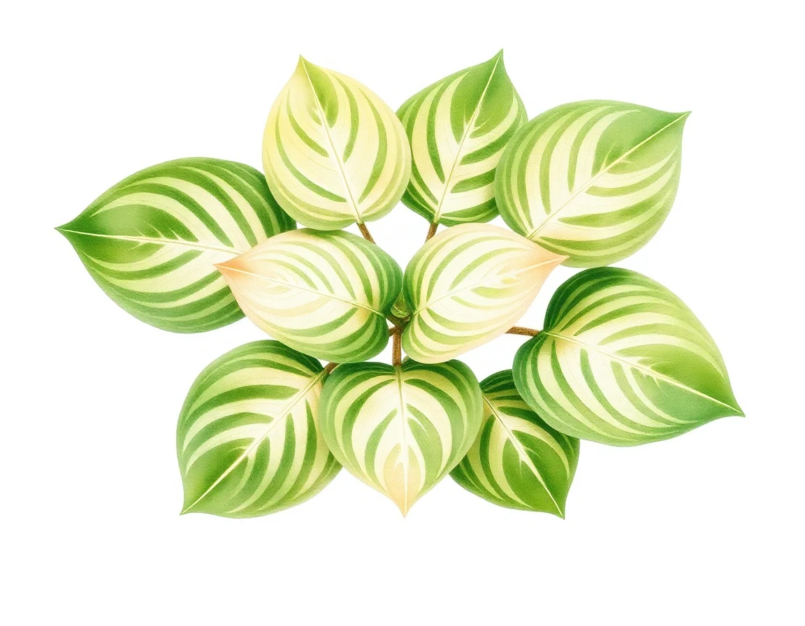 Watercolor illustration of Hosta 'Pennies from Heaven'
