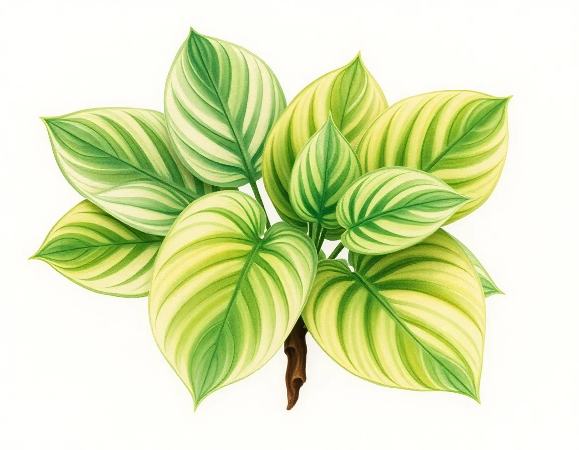 Watercolor illustration of Hosta 'Peridot'
