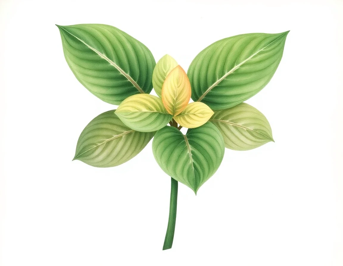 Watercolor illustration of Hosta 'Permanent Wave'