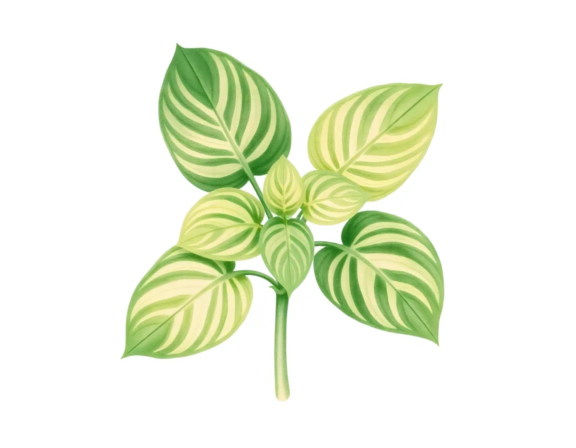 Watercolor illustration of Hosta 'Peter Pan'
