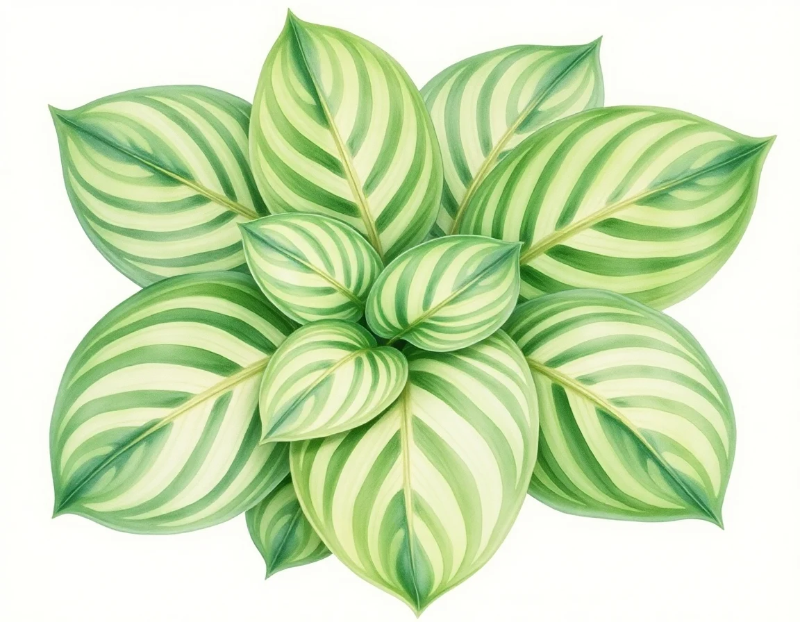 Watercolor illustration of Hosta 'Peter the Rock'