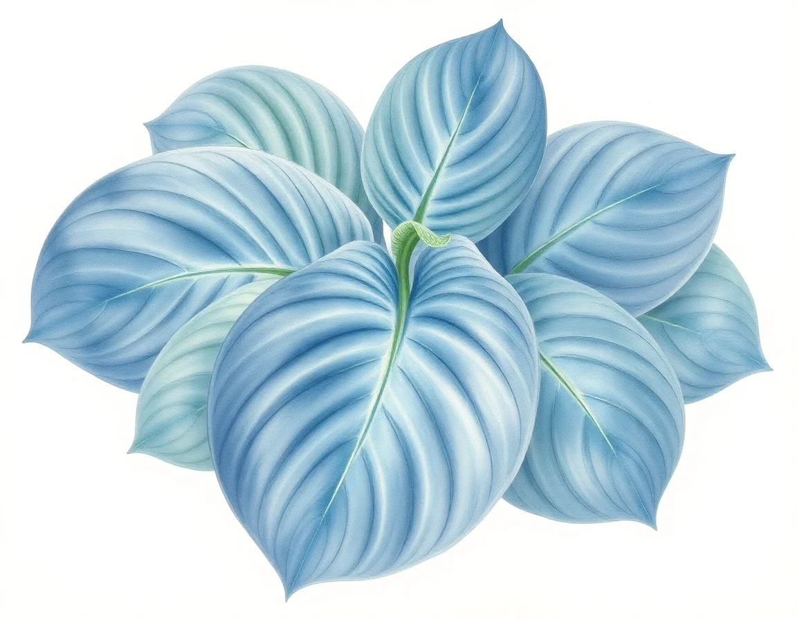 Watercolor illustration of Hosta 'Pete's Design'