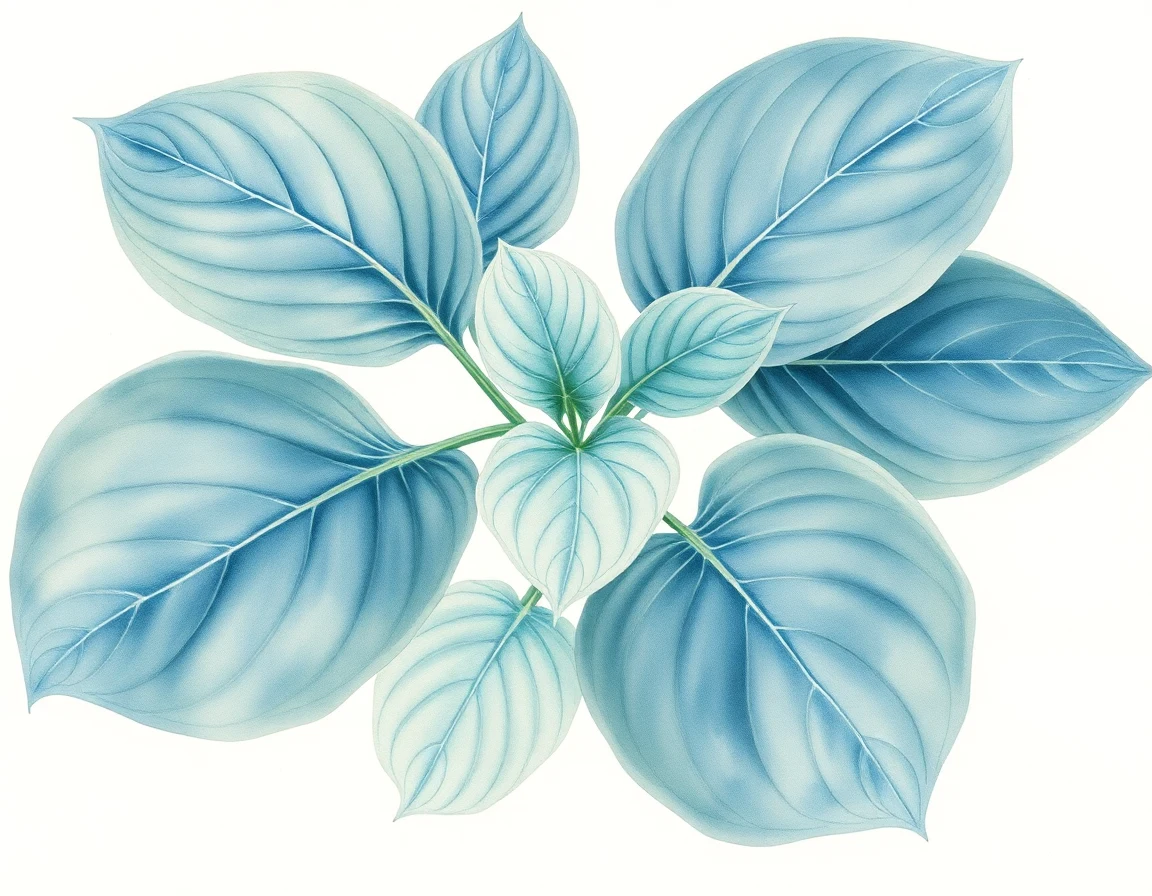 Watercolor illustration of Hosta 'Pete's Passion'