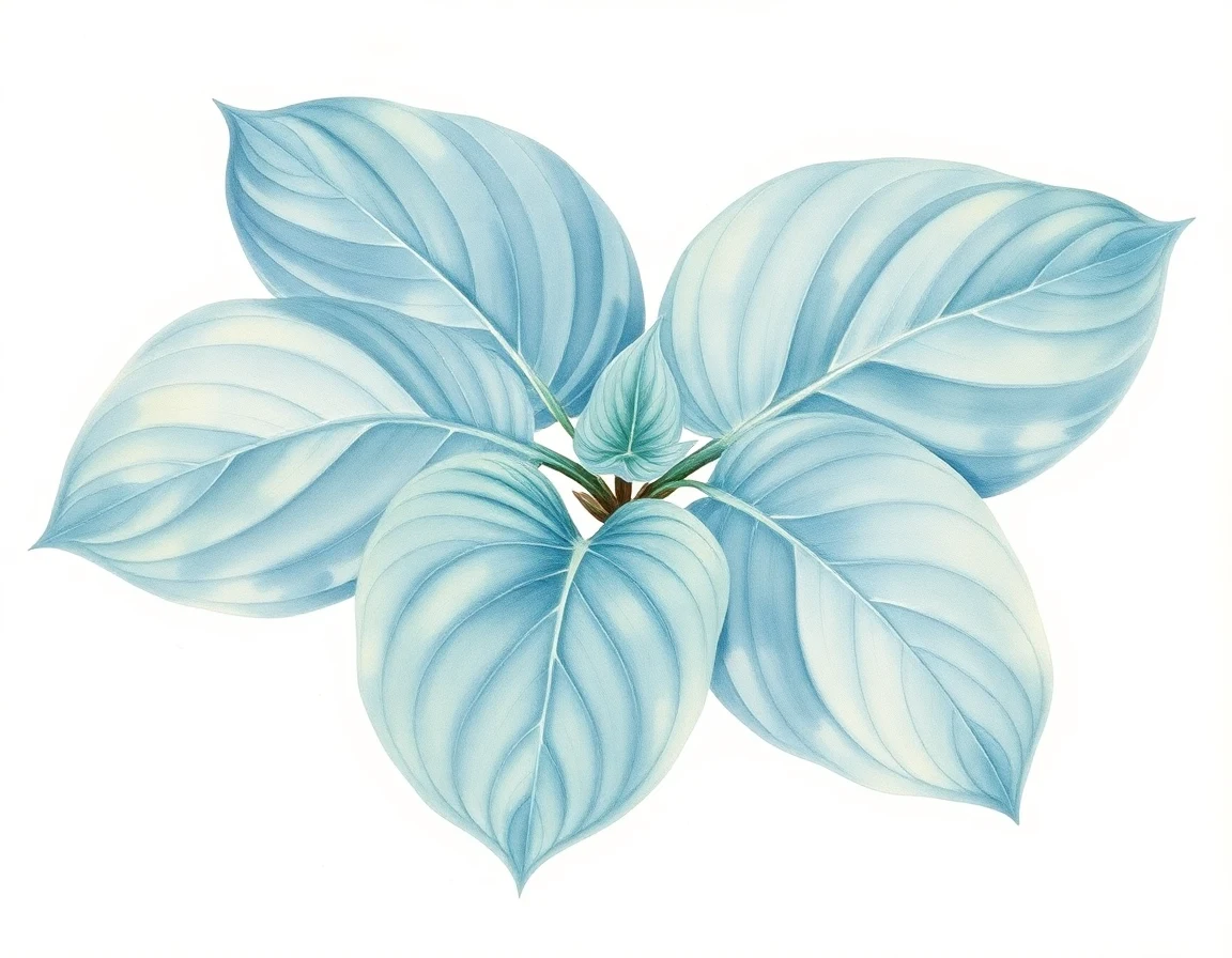 Watercolor illustration of Hosta 'Petticoat Junction'