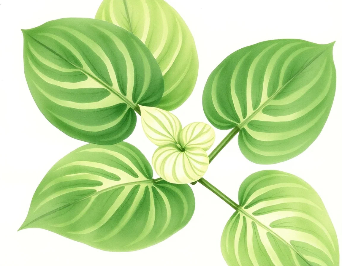 Watercolor illustration of Hosta 'Petticoat Pink'
