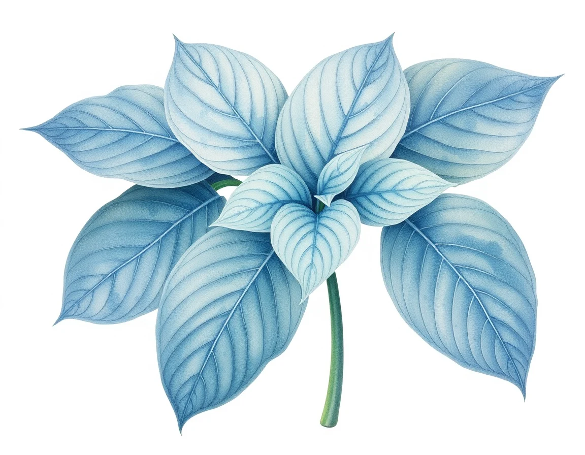 Watercolor illustration of Hosta 'Pewter Frost'