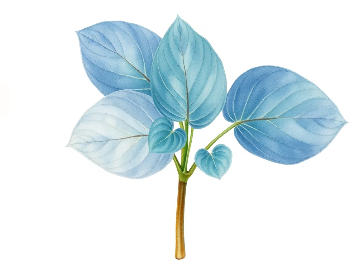 Watercolor illustration of Hosta 'Pewterware'