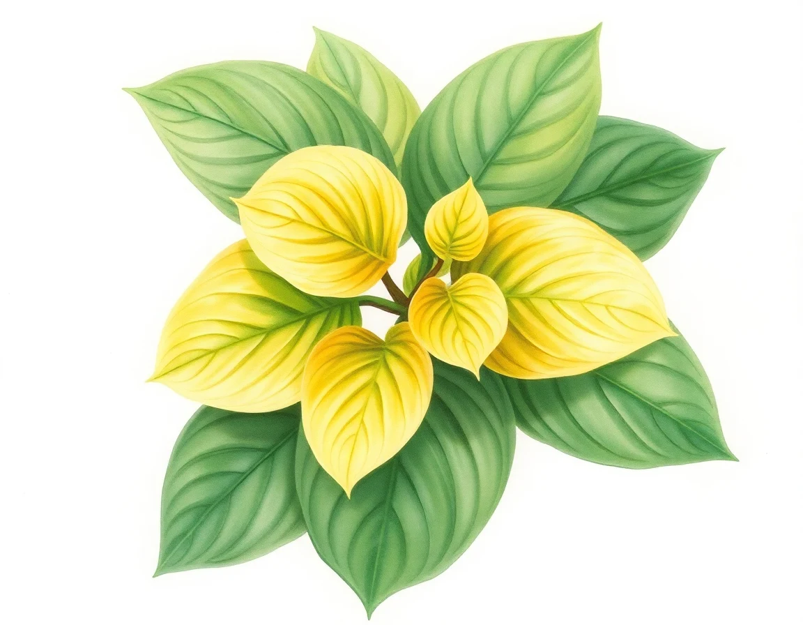 Watercolor illustration of Hosta 'Phyllis Campbell'