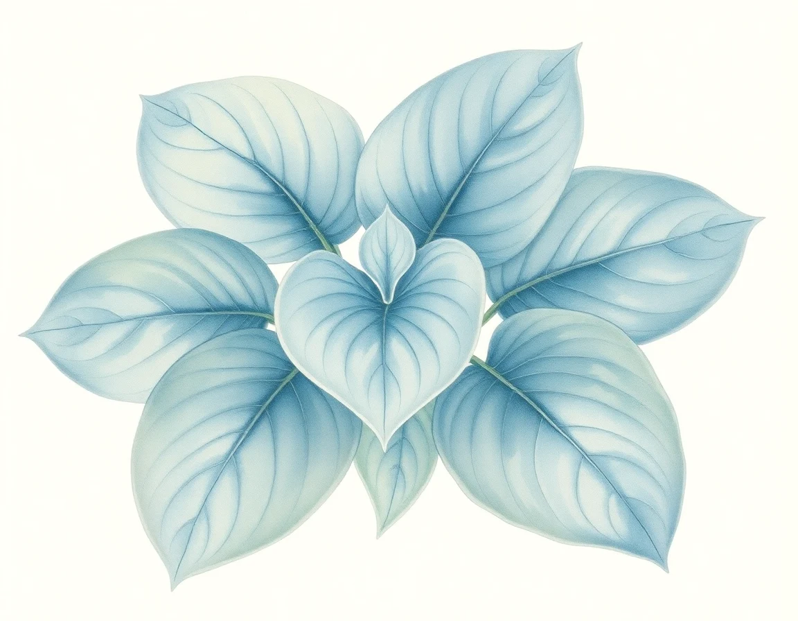Watercolor illustration of Hosta 'Pianissimo'