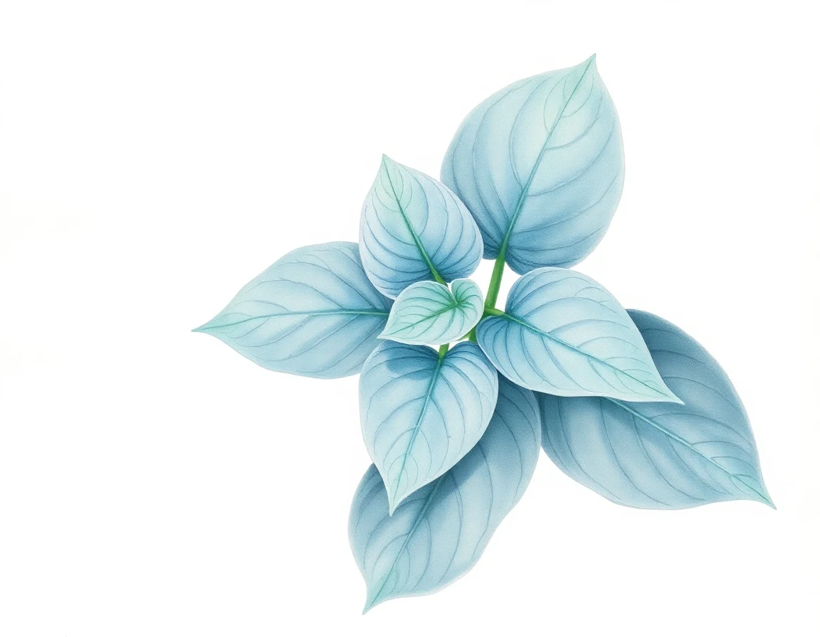 Watercolor illustration of Hosta 'Picasso'