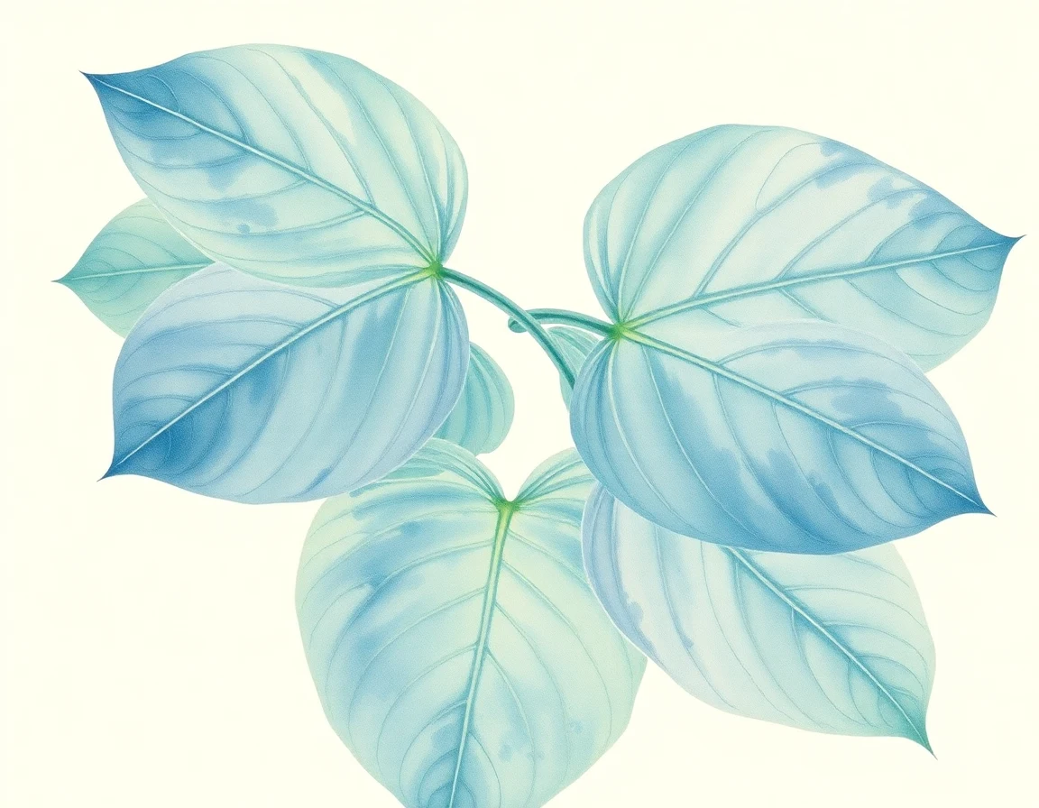 Watercolor illustration of Hosta 'Piecrust Power'