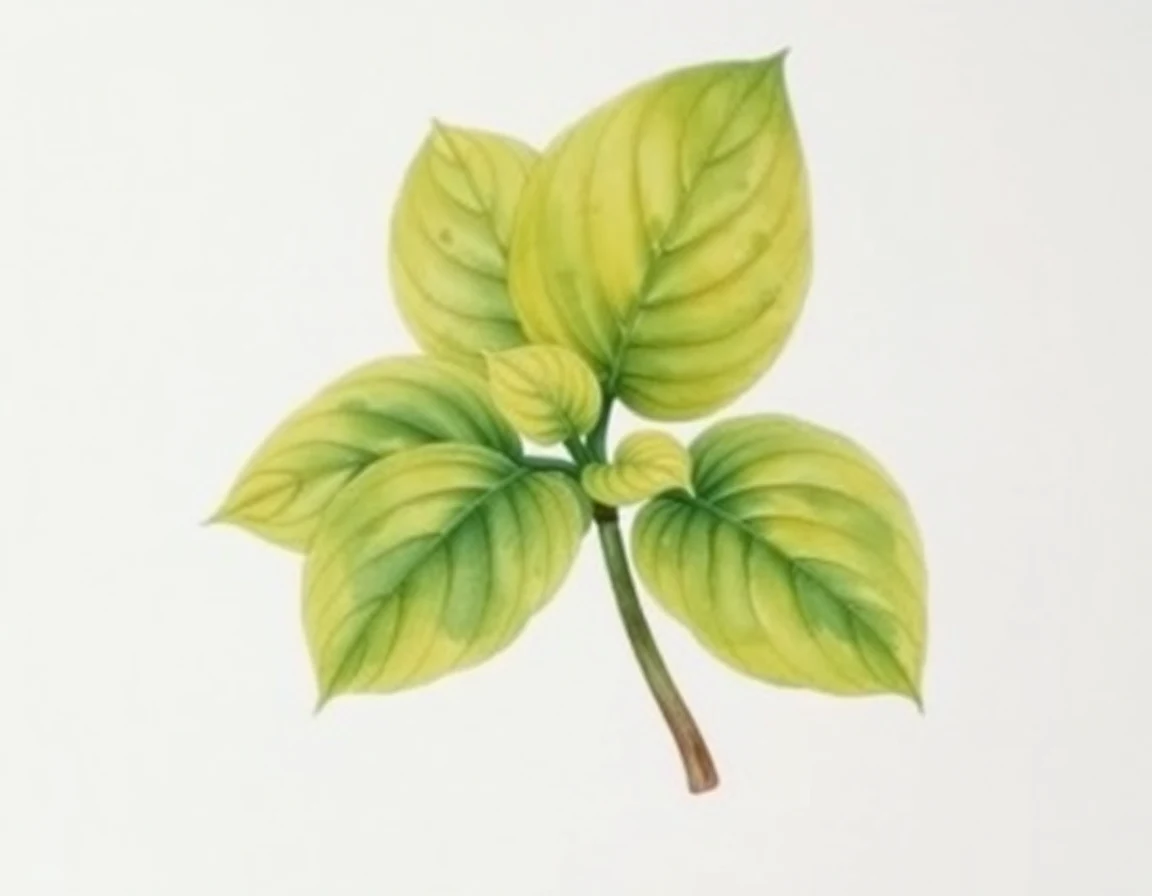 Watercolor illustration of Hosta 'Piedmont Gold'