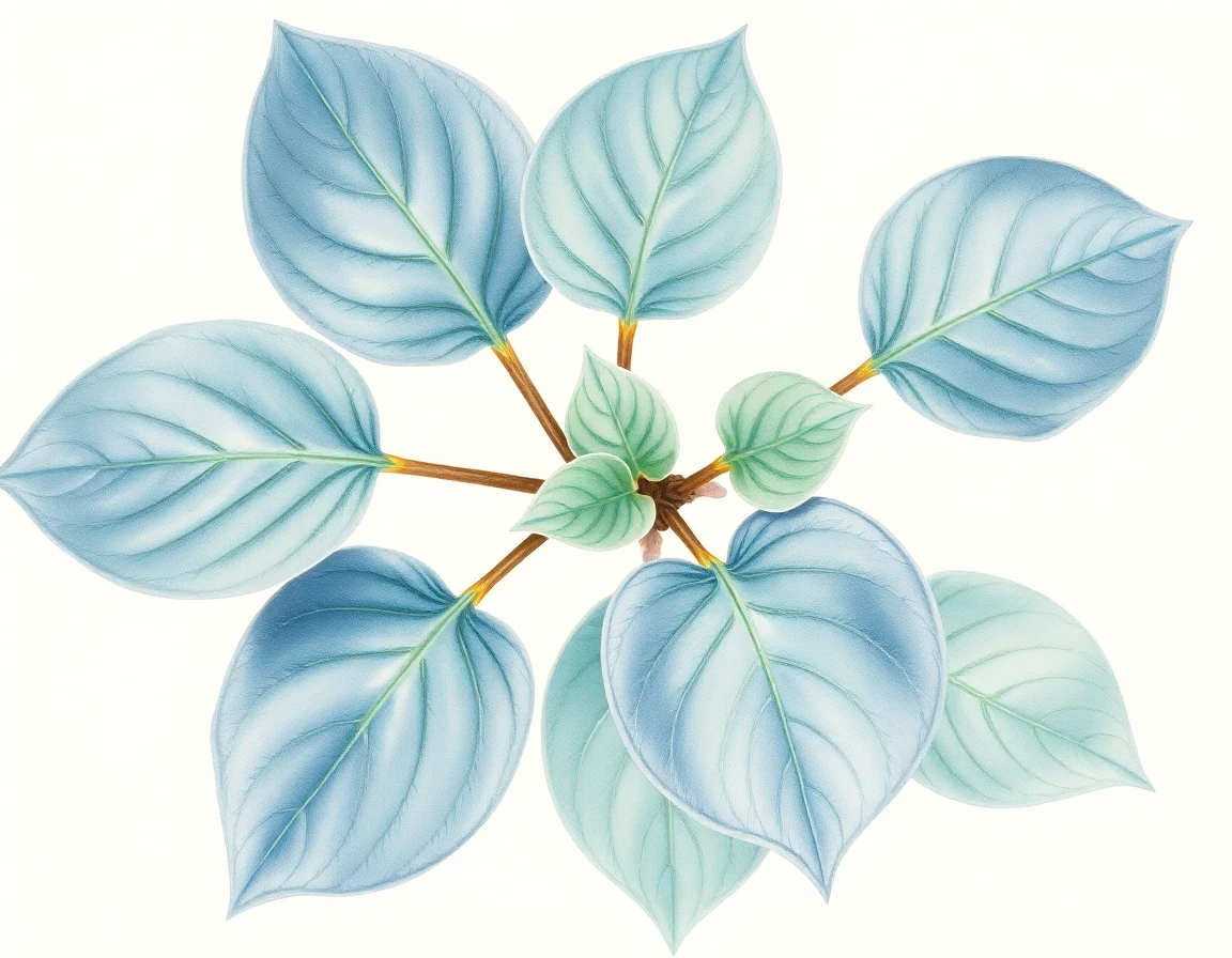 Watercolor illustration of Hosta 'Pinani Splash'