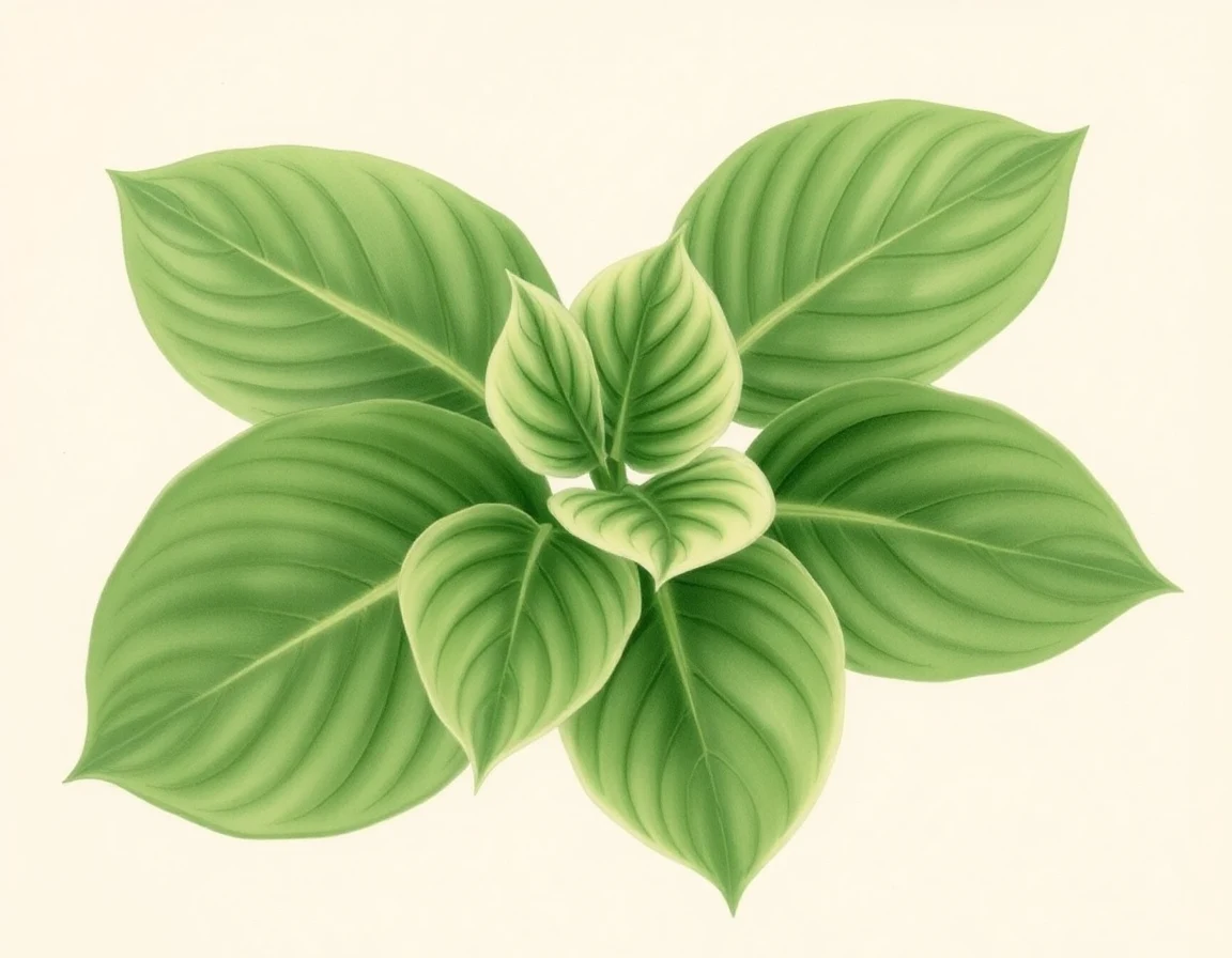 Watercolor illustration of Hosta 'Pineapple Punch'