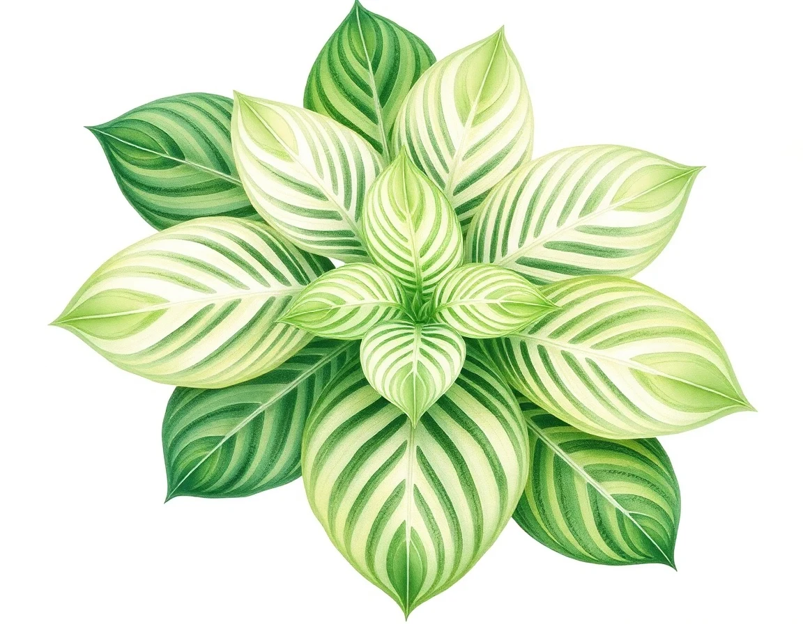 Watercolor illustration of Hosta 'Pioneer'