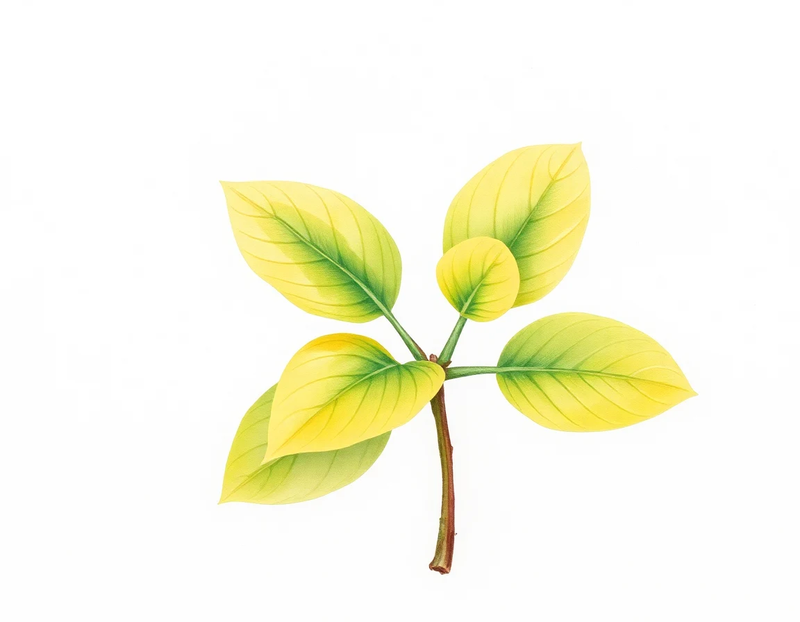 Watercolor illustration of Hosta 'Piper Cub'