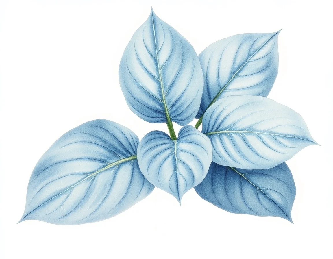 Watercolor illustration of Hosta 'Pistache'