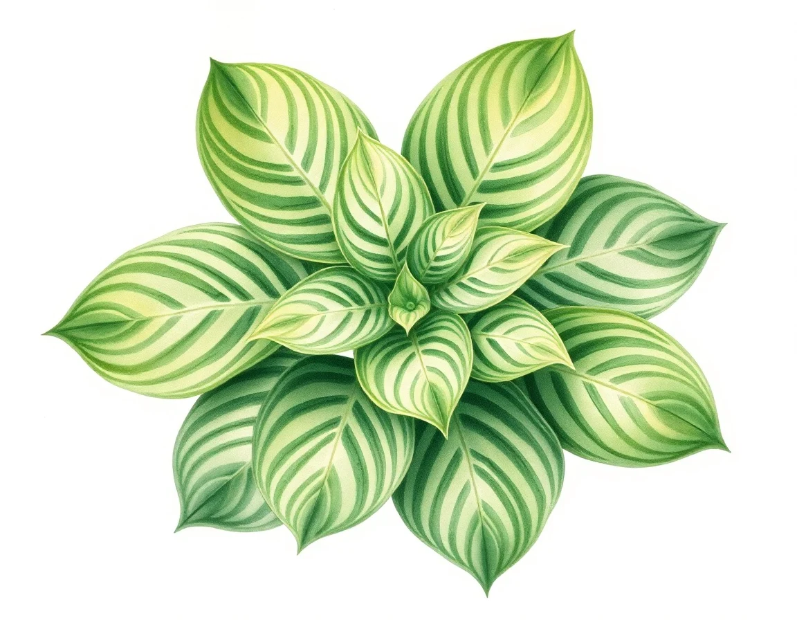 Watercolor illustration of Hosta 'Pitty Pat'