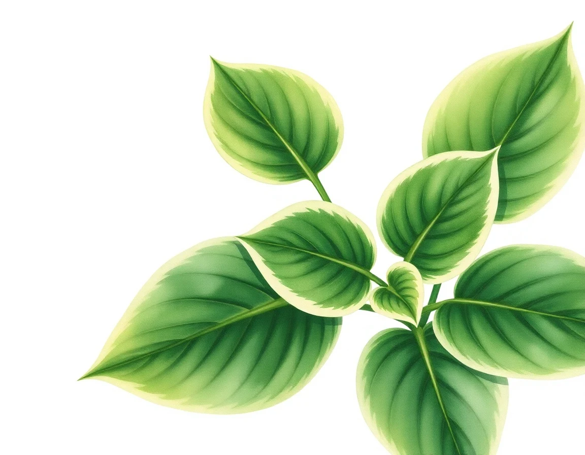 Watercolor illustration of Hosta 'Pixie Power'