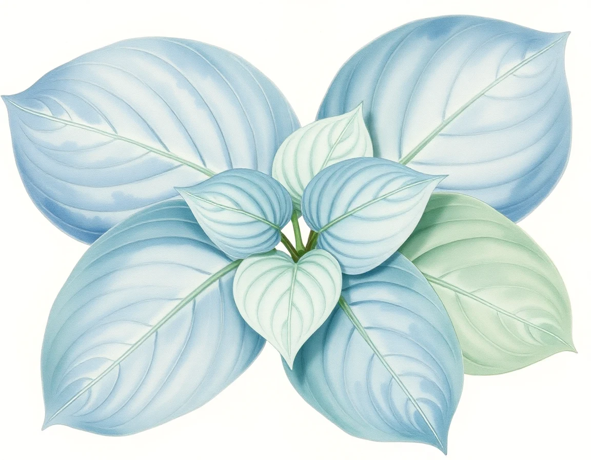 Watercolor illustration of Hosta 'Plain Jane'