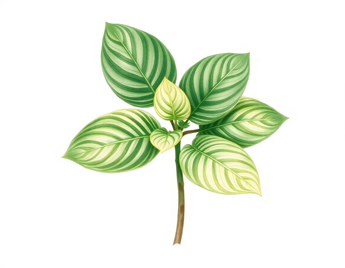 Watercolor illustration of Hosta 'Plaschken'