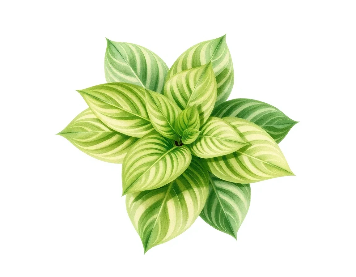 Watercolor illustration of Hosta 'Playboy'