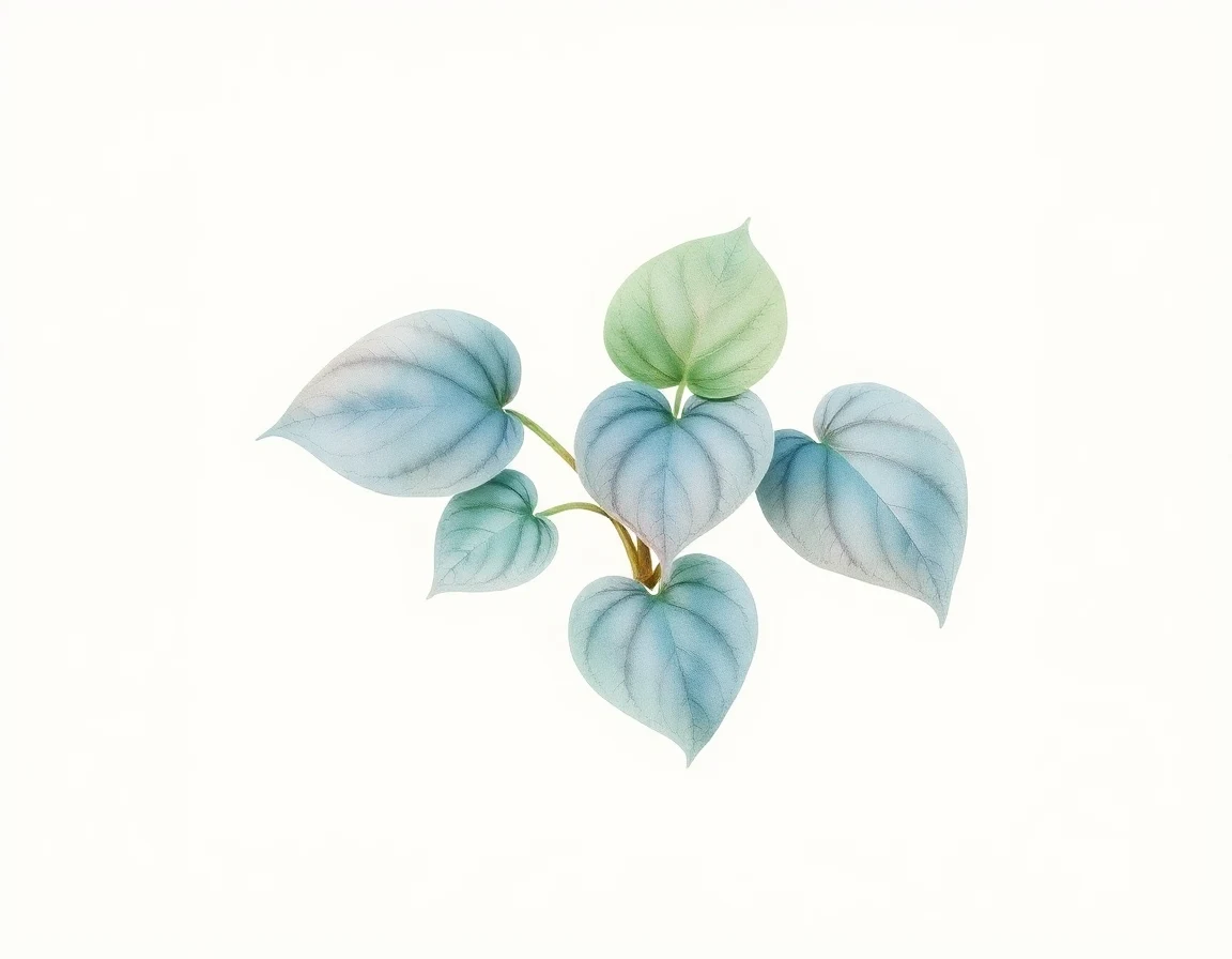 Watercolor illustration of Hosta 'Plebe's Blues'