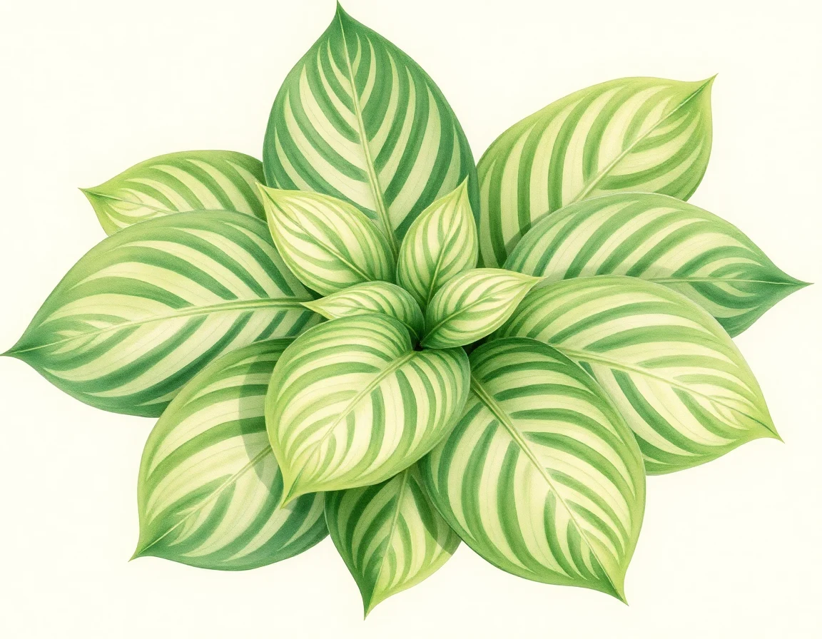 Watercolor illustration of Hosta 'Plum Nutty'