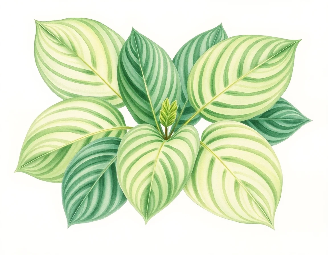 Watercolor illustration of Hosta 'Plum Pudding'