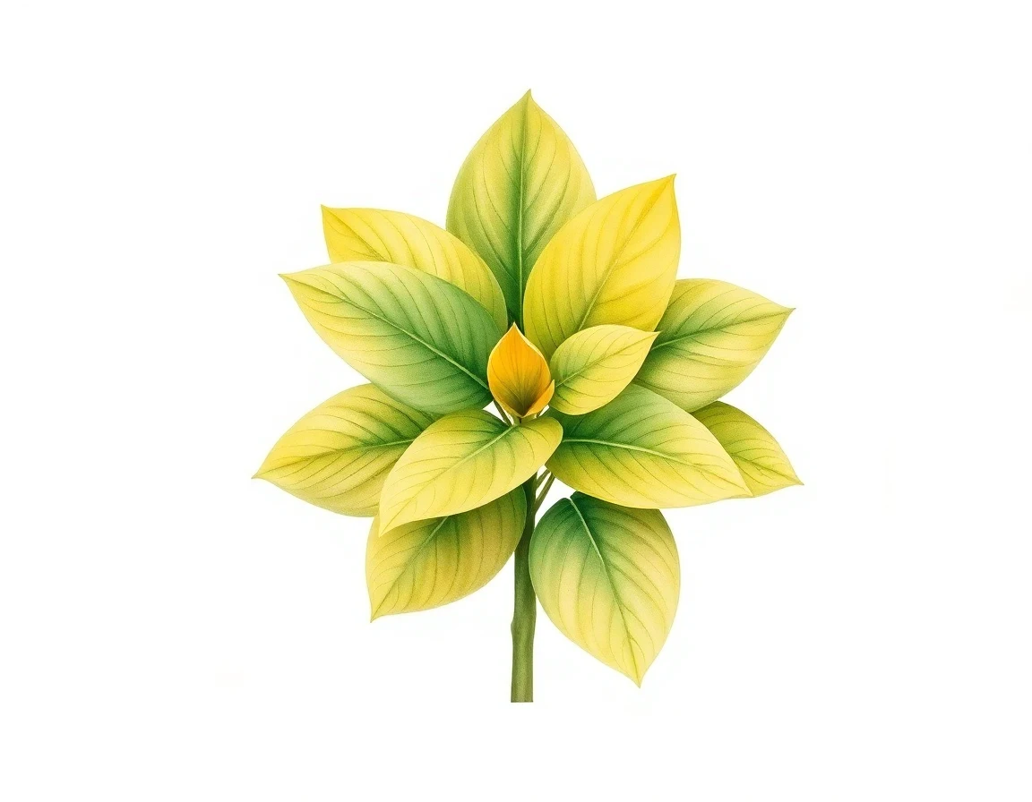 Watercolor illustration of Hosta 'Pocketful of Sunshine'