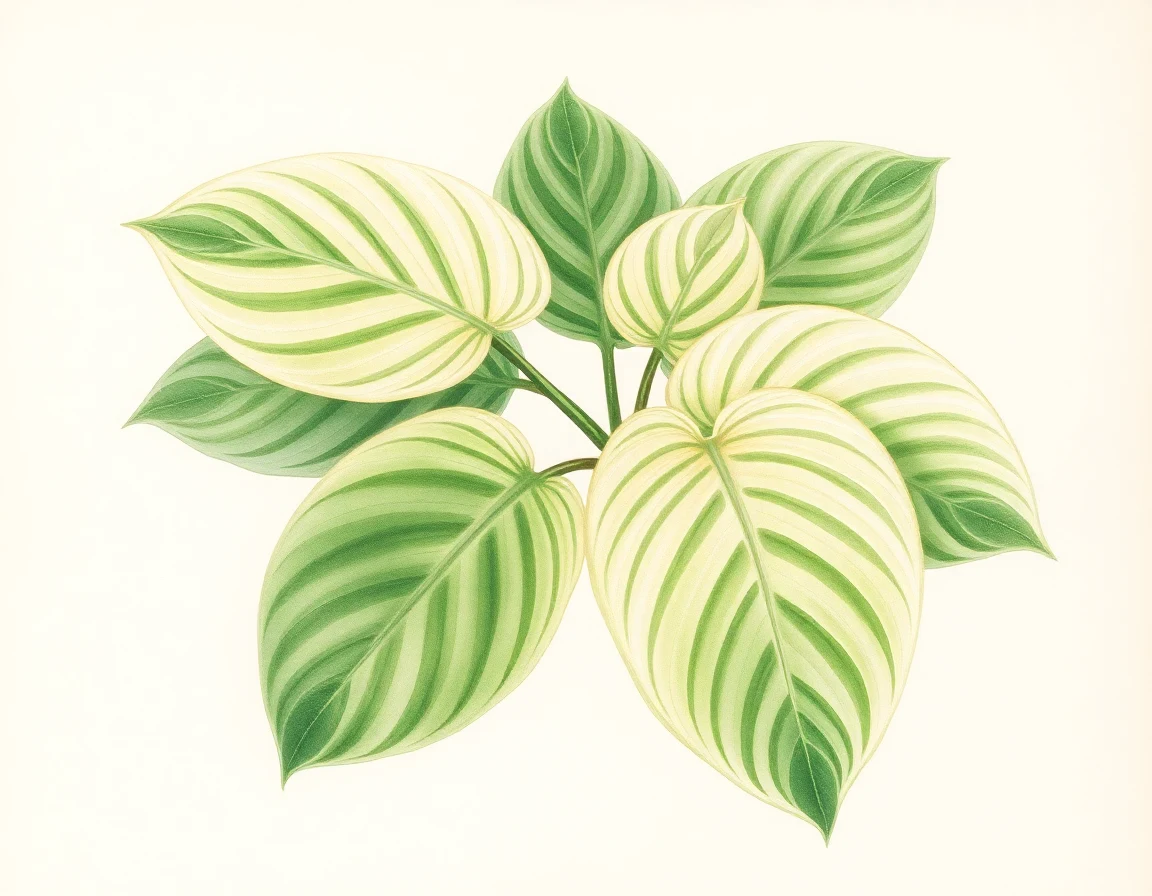 Watercolor illustration of Hosta 'Polished Emeralds'
