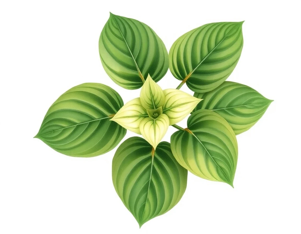 Watercolor illustration of Hosta 'Polished Jade'