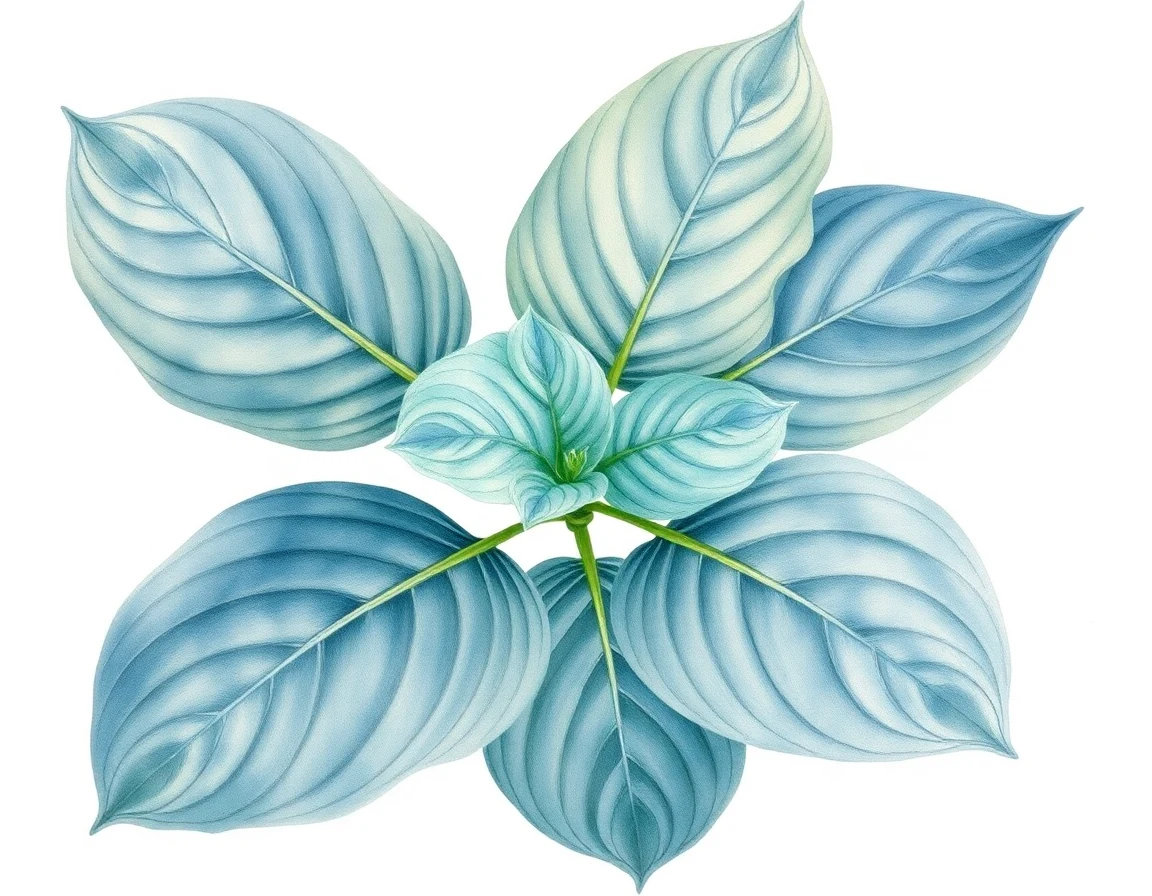 Watercolor illustration of Hosta 'Polly Bishop'