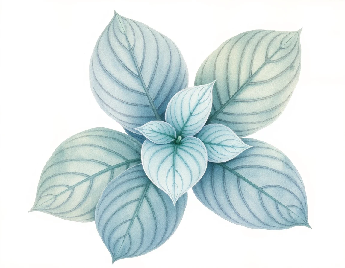 Watercolor illustration of Hosta 'Ponytail'