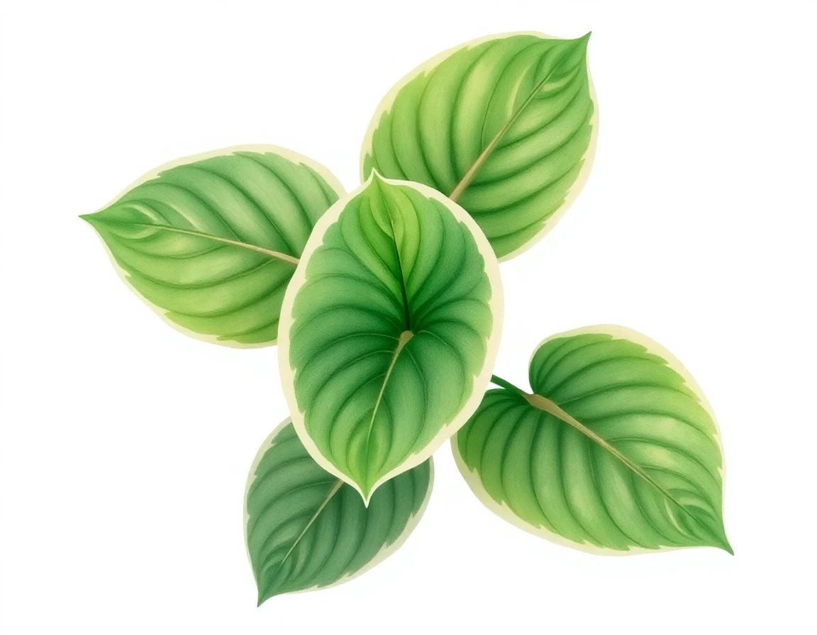 Watercolor illustration of Hosta 'Porcelain'