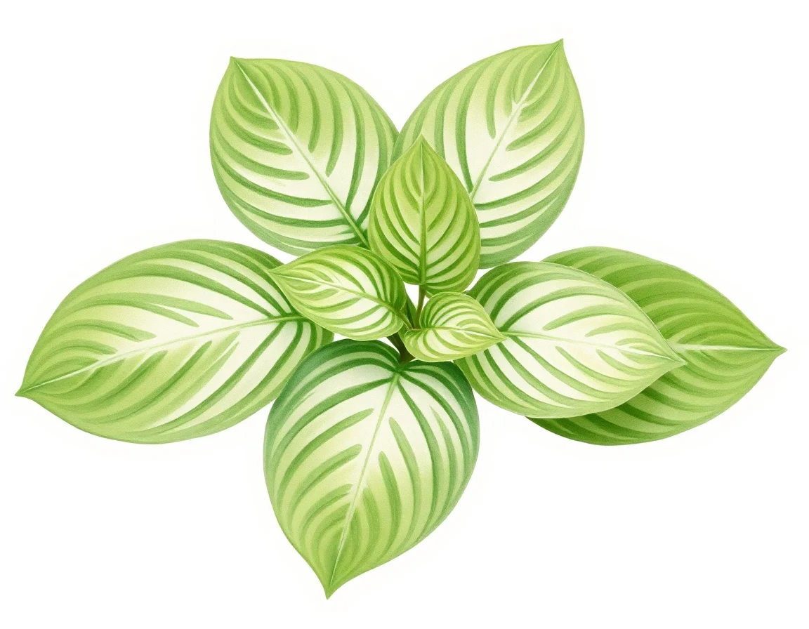 Watercolor illustration of Hosta 'Pot Black'