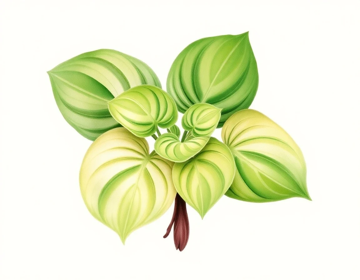 Watercolor illustration of Hosta 'Pot Scrubber'