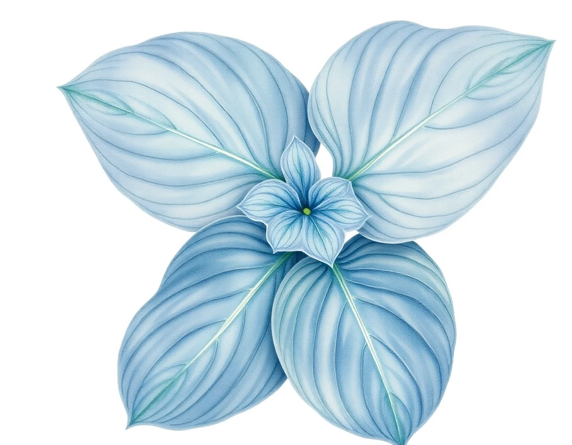 Watercolor illustration of Hosta 'Powder Keg'