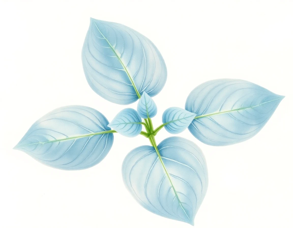 Watercolor illustration of Hosta 'Powderpuff'