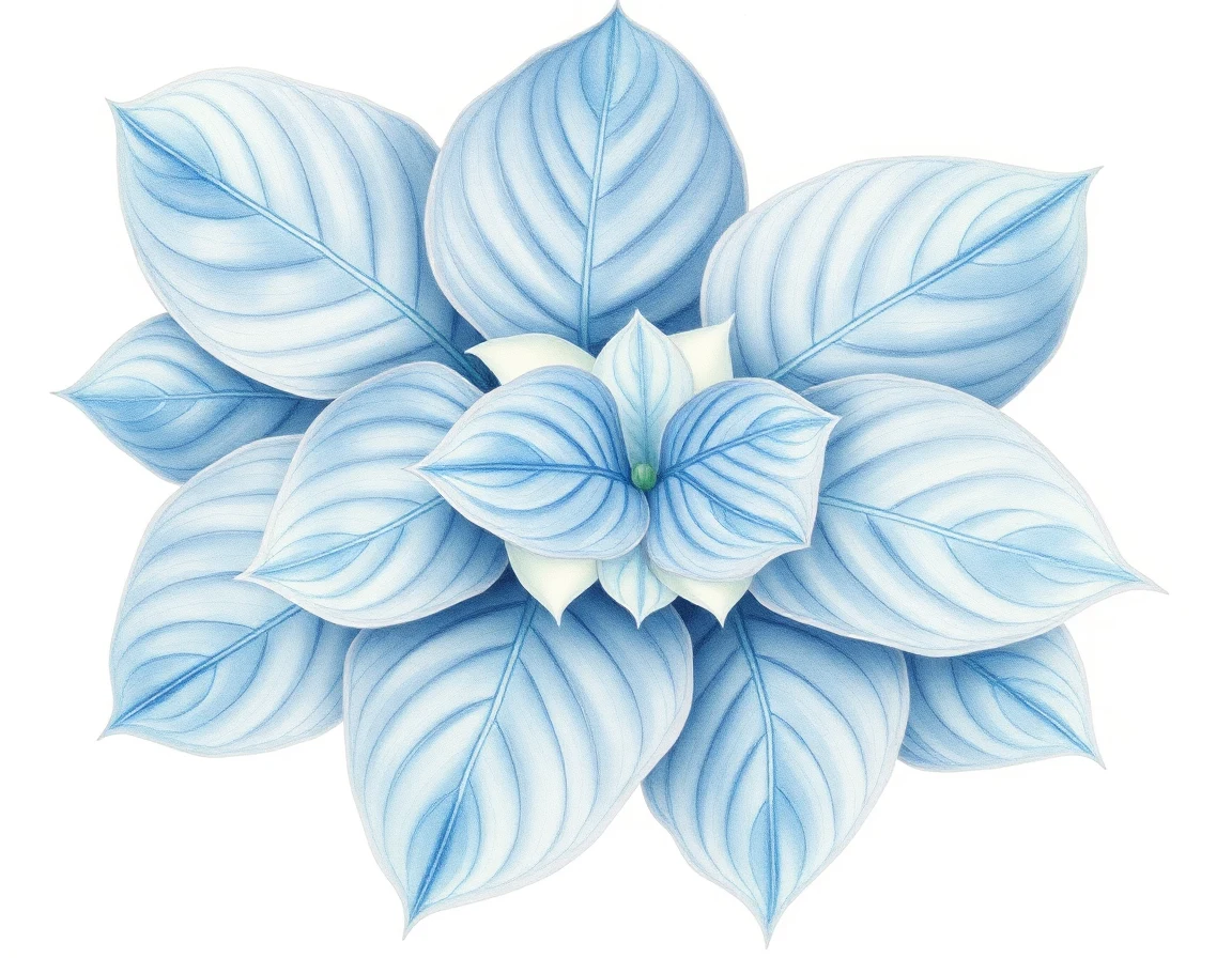 Watercolor illustration of Hosta 'Prairie Dazzler'