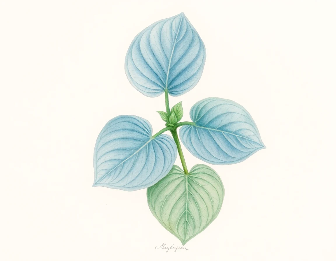 Watercolor illustration of Hosta 'Prairie Fire'
