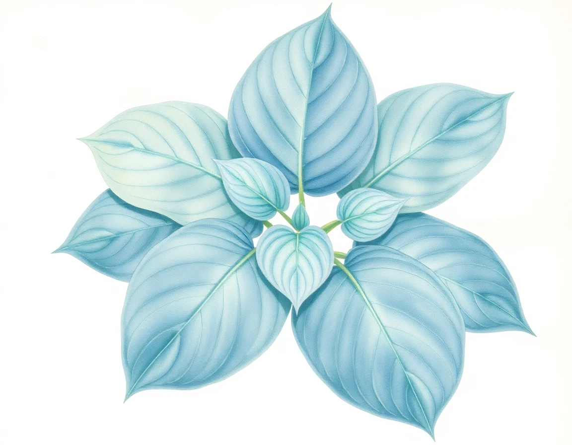 Watercolor illustration of Hosta 'Prairie Moon'