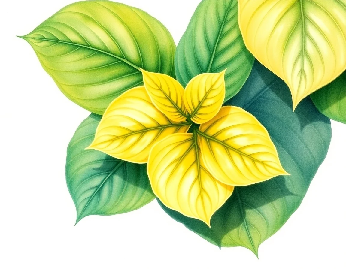 Watercolor illustration of Hosta 'Prairie Sum Shine'