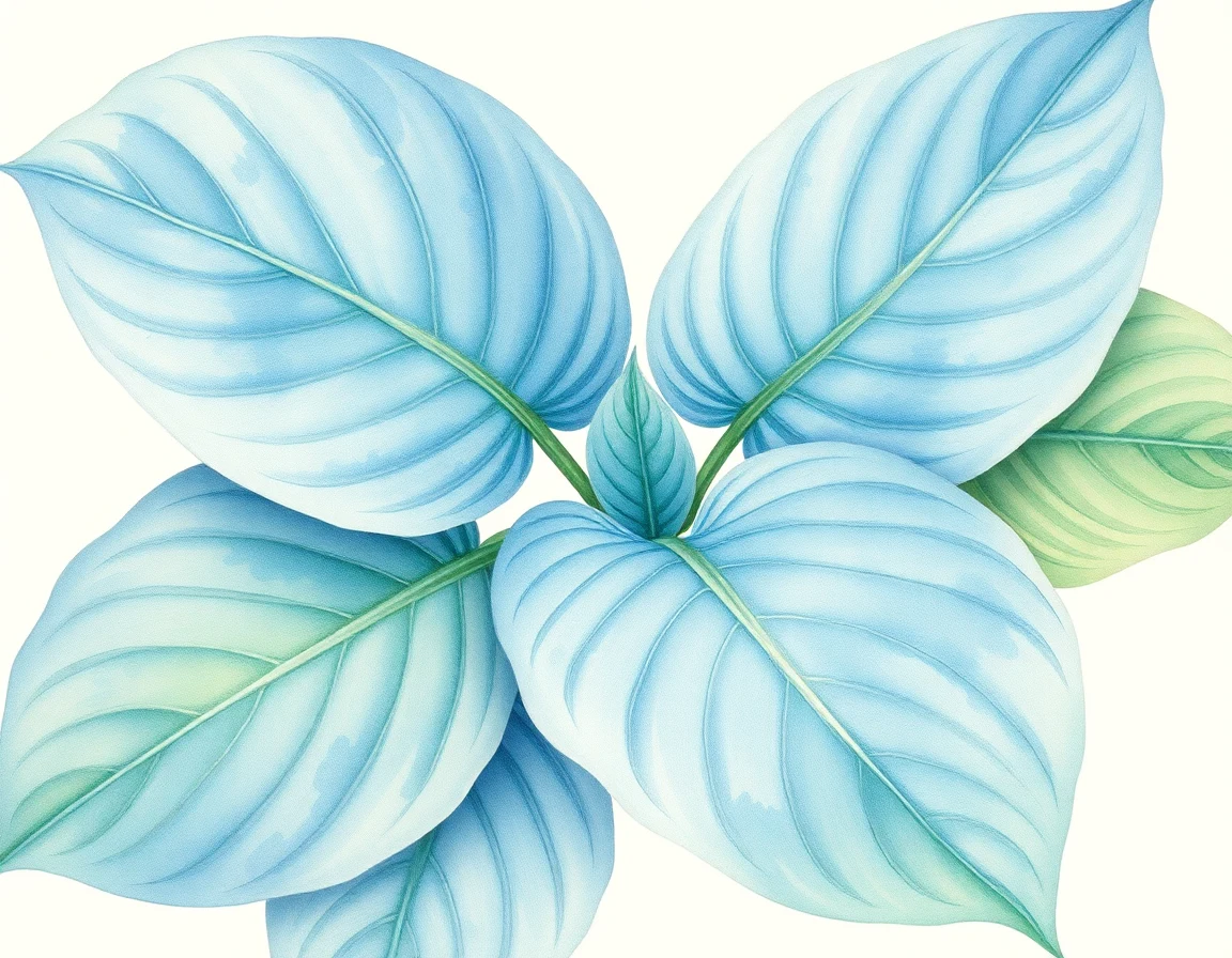 Watercolor illustration of Hosta 'Praise Him'