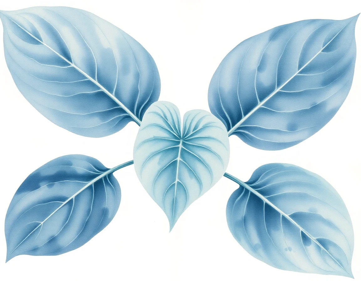 Watercolor illustration of Hosta 'President's Choice'